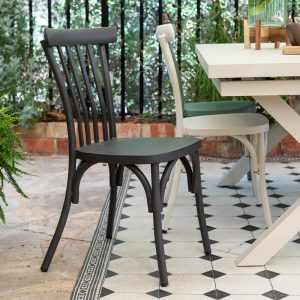 כסא אלומיניום 4 פסים אפור פחם