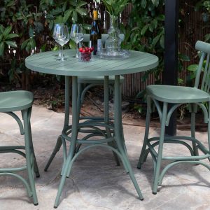 שולחן בר אלומיניום עגול סאן 90 ירוק קקטוס