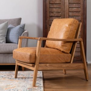 כורסת עור מעוצבת פרידה קאמל