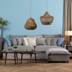 ספת רביצה קוזי מבד קורדרוי אפור בהיר